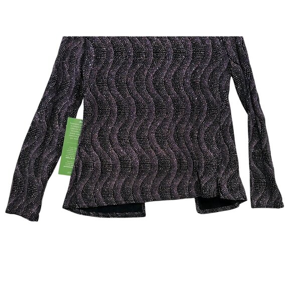 Onyx Nite Womens Beaded Long Sleeve Tank & Jacket Small Black & Pink Silver Glit - Picture 10 of 14